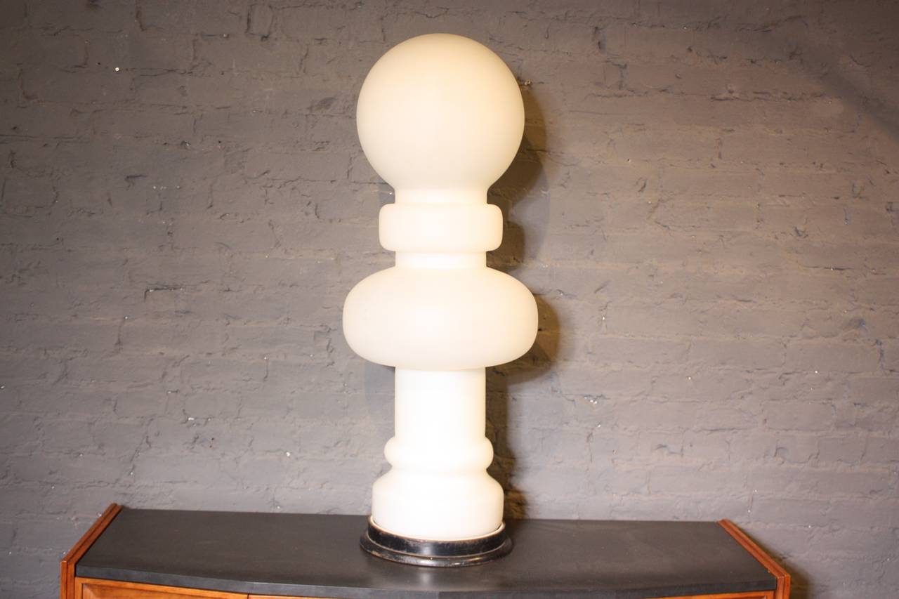 Cased Glass Lamp Attributed to Bobo Piccoli for Fontana Arte