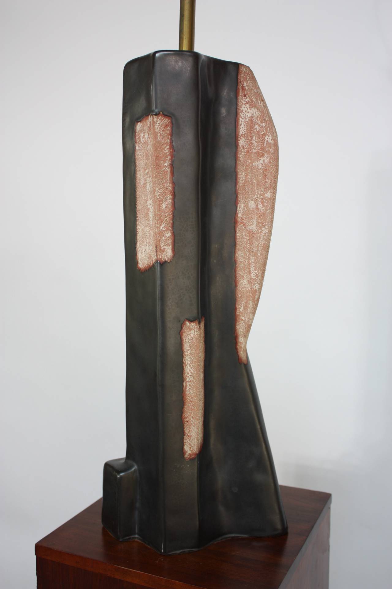Mid-Century Modern Glazed Ceramic Table Lamp Attributed to Marianna Von Allesch