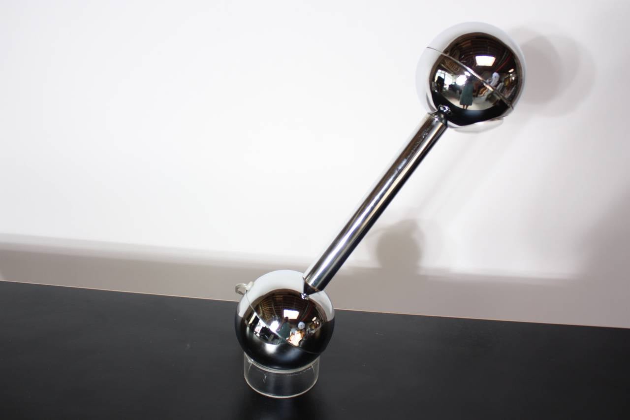 Pierre Cardin Chrome Pivoting Table Lamp In Good Condition In Brooklyn, NY