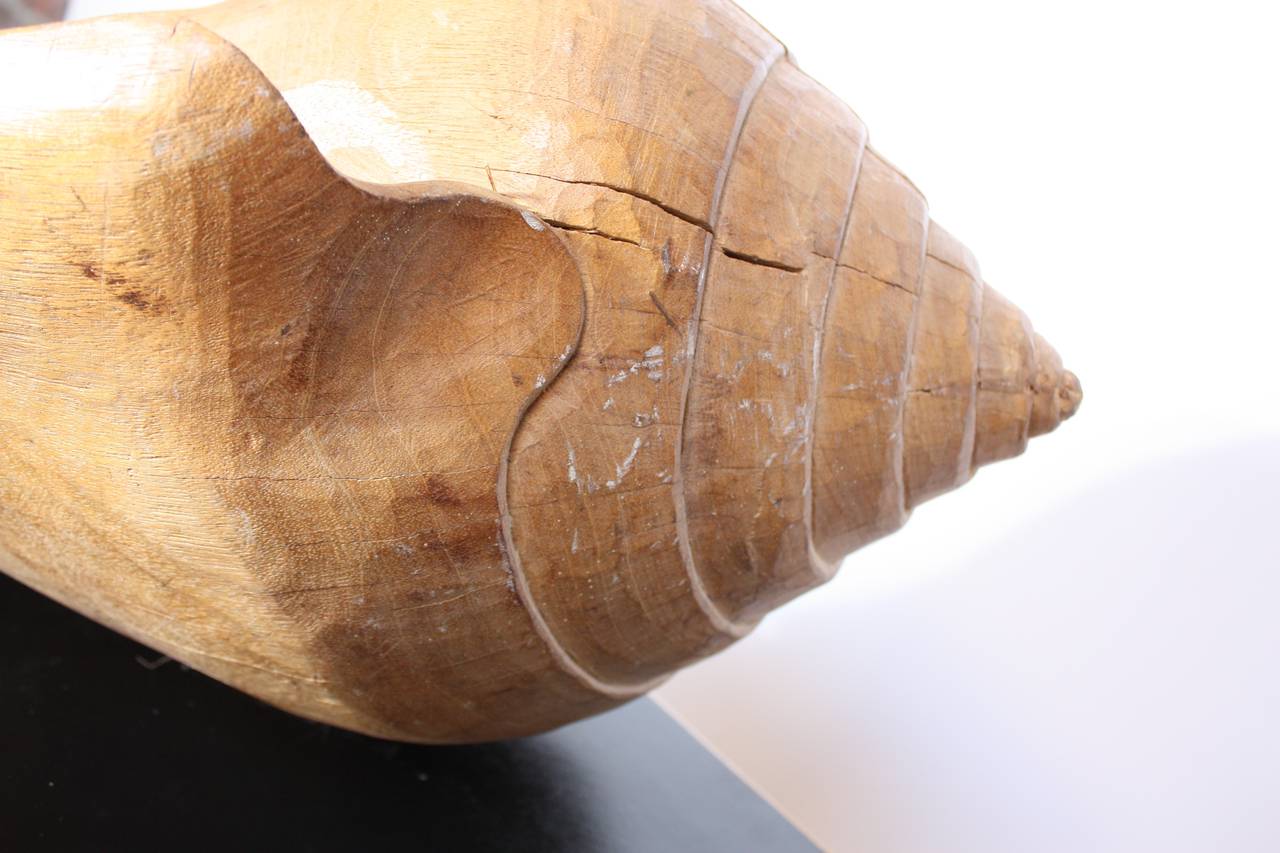 Mid-20th Century 1960s Hand-Carved Wooden Conch