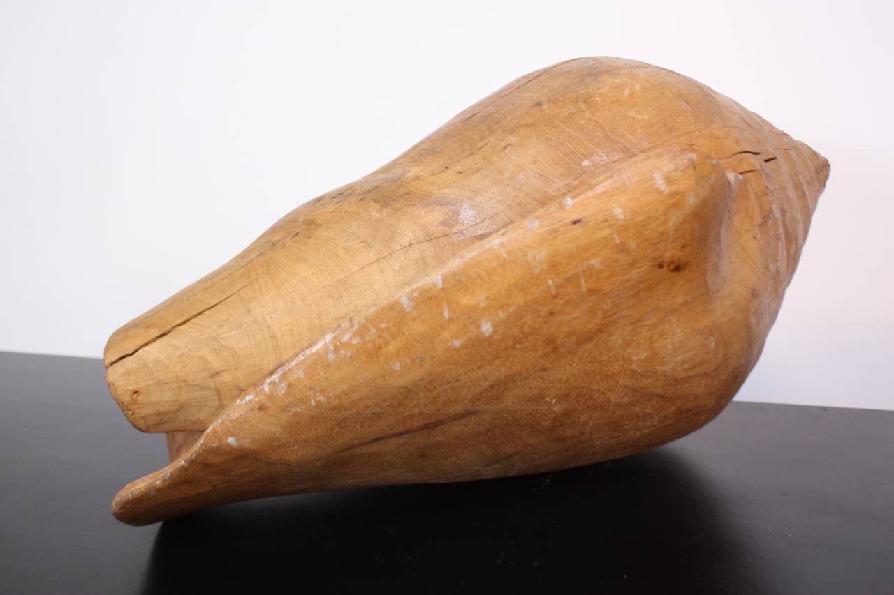 1960s Hand-Carved Wooden Conch 1