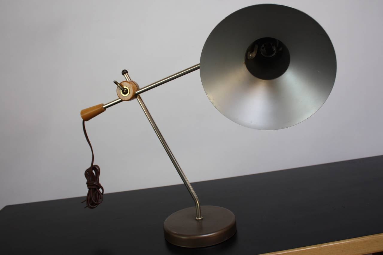 Mid-Century Modern Heifetz Style Aluminum Table Lamp