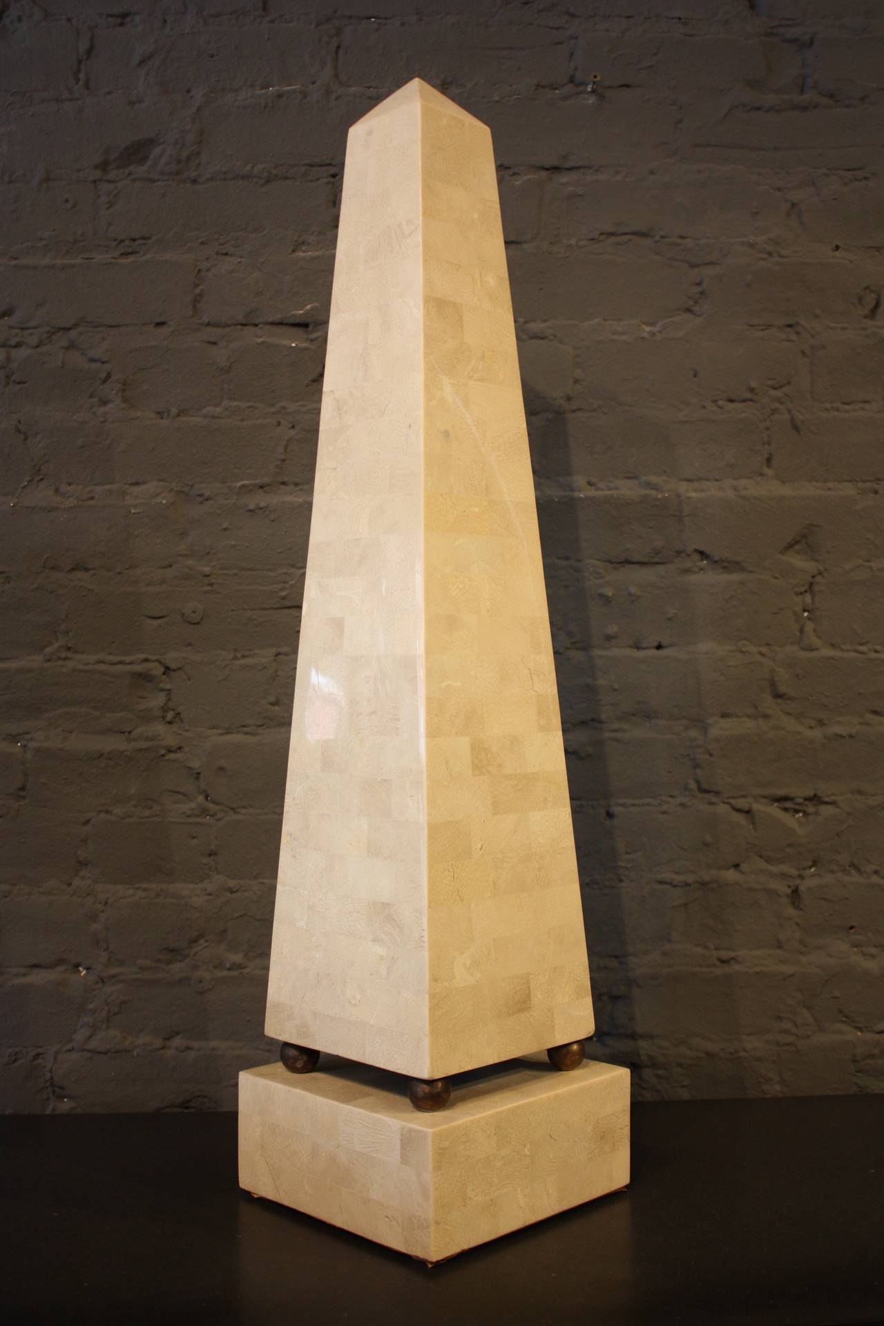 Maitland-Smith Tessellated Coral Obelisk