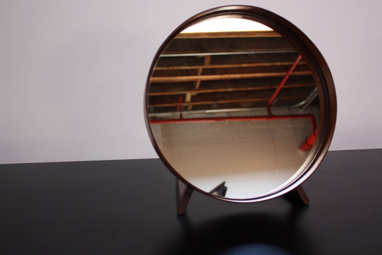 Swedish Rosewood Table Mirror by Uno and Östen Kristiansson for Luxus For Sale 4