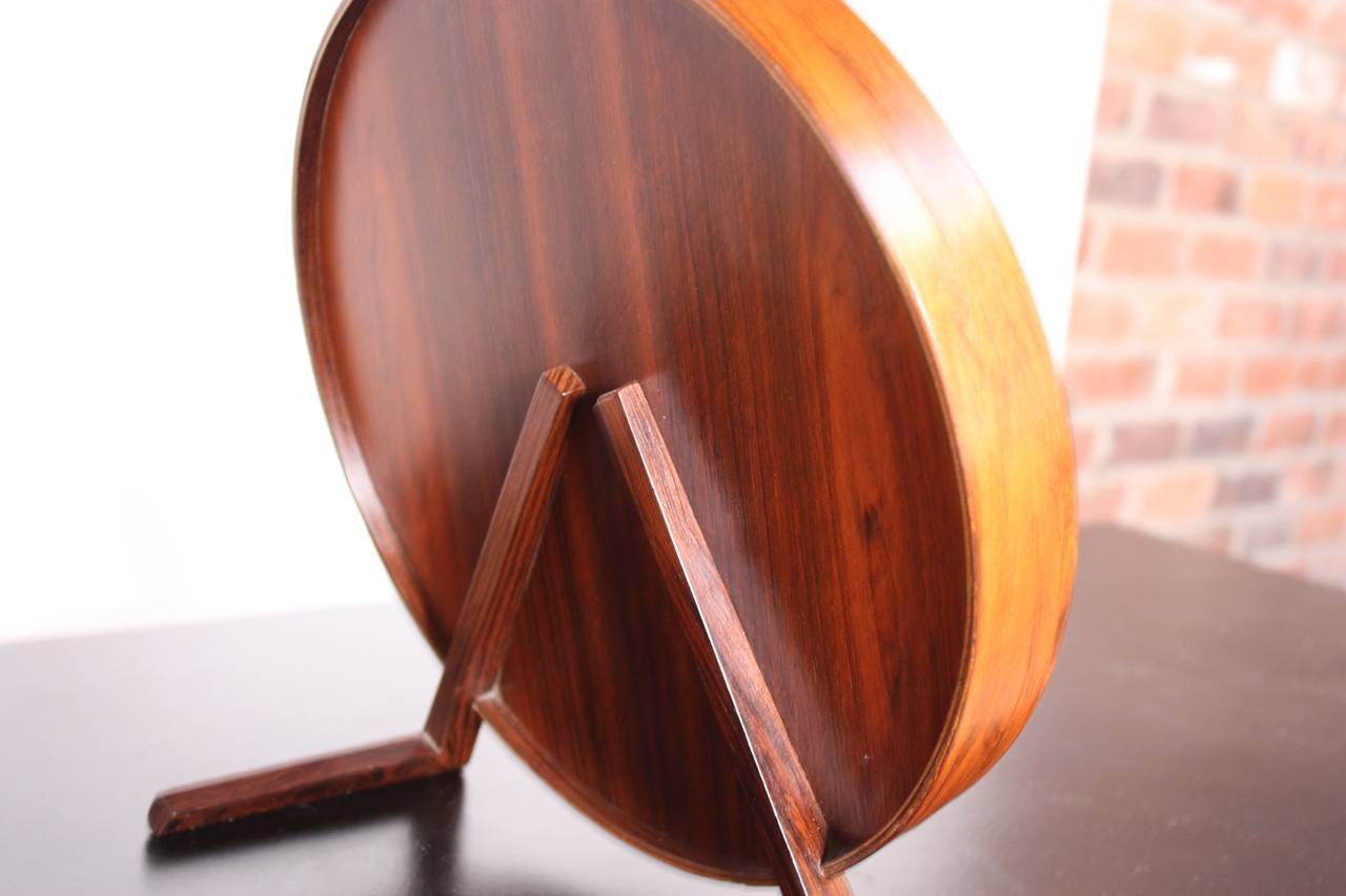 Swedish Rosewood Table Mirror by Uno and Östen Kristiansson for Luxus For Sale 1