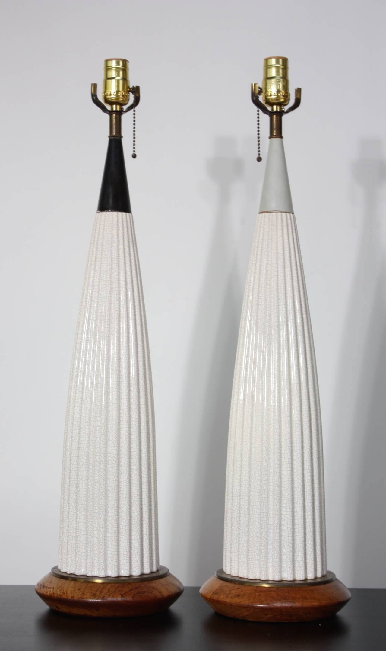 Pair of Sculptural Ceramic Lamps by Gerald Thurston 2