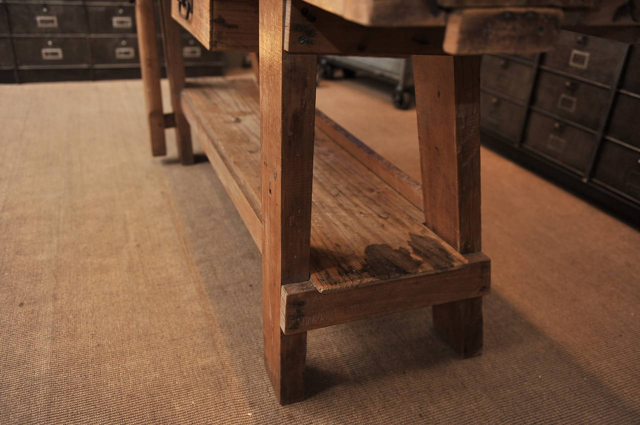 French Carpenter's Work Bench with Vice Circa 1920 For Sale 3