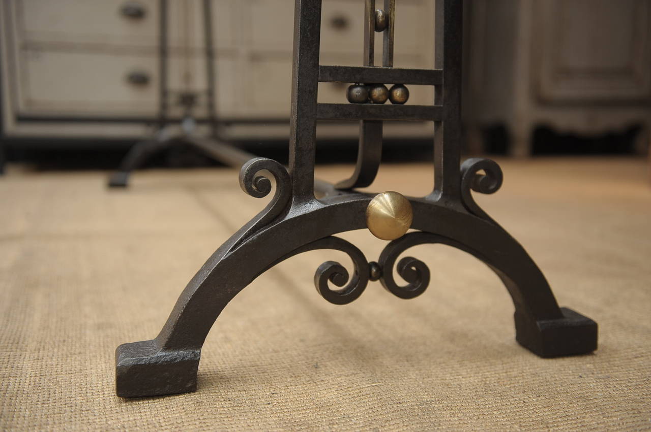French Art Deco Wrought Iron And Br Coat Rack Circa 1925 At 1stdibs French Art Deco Wrought Iron And Br Coat Rack Circa 1925 In Excellent Condition For