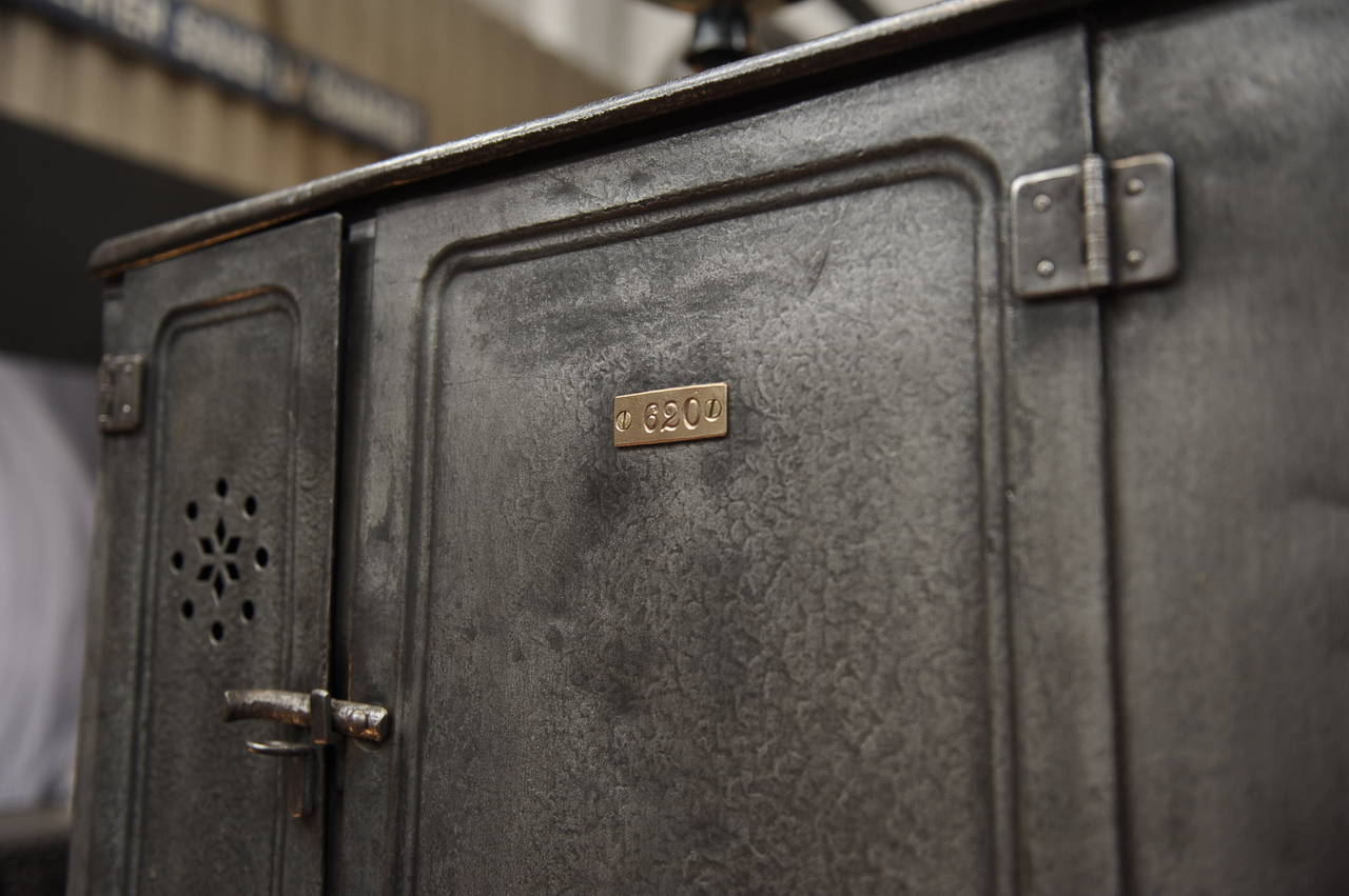 Vintage Iron Boat Six Doors Industrial Cabinet, circa 1910 2