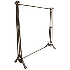 French Art Deco Wrought Iron and Brass Coat Rack, circa 1925