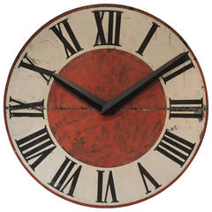 Giant Vintage French Painted Iron Clock Face