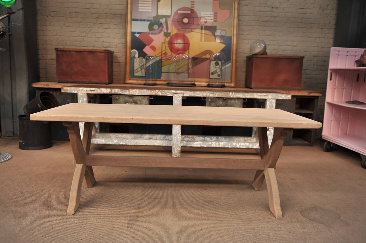 Oak-Top Dining Table, circa 1960 In Excellent Condition In Roubaix, FR