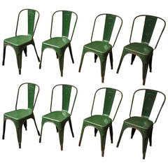 Vintage Tolix "A" Chairs, circa 1940, Printed with Letters VL