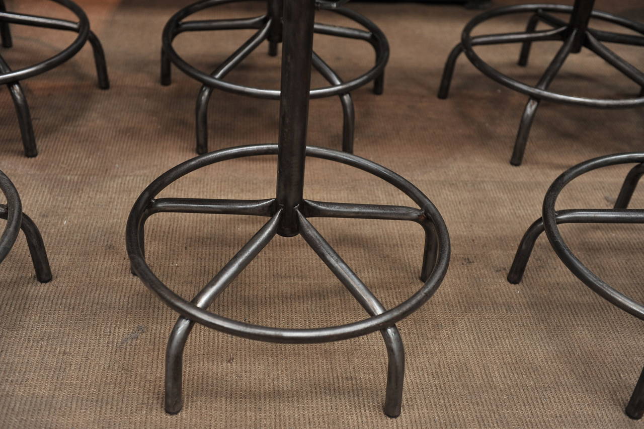 Adjustable Industrial Architect Turning and Adjustable Stools, circa 1950 In Excellent Condition In Roubaix, FR