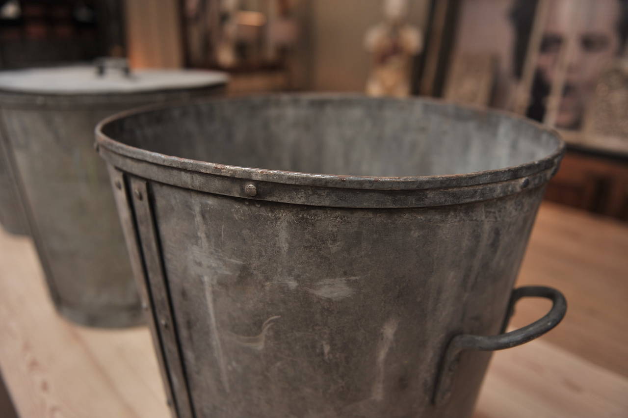 antique metal buckets