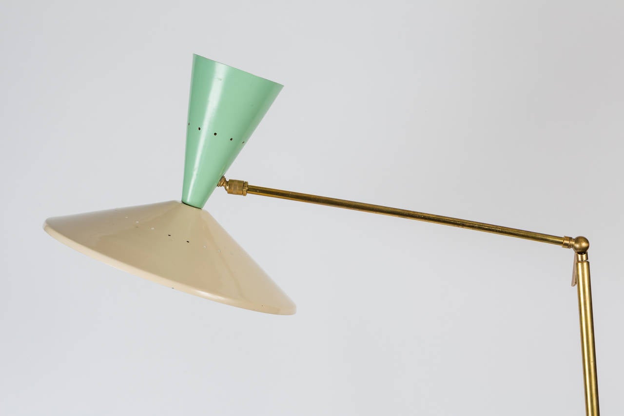 Mid-20th Century Stilnovo Double-Cone Floor Lamp