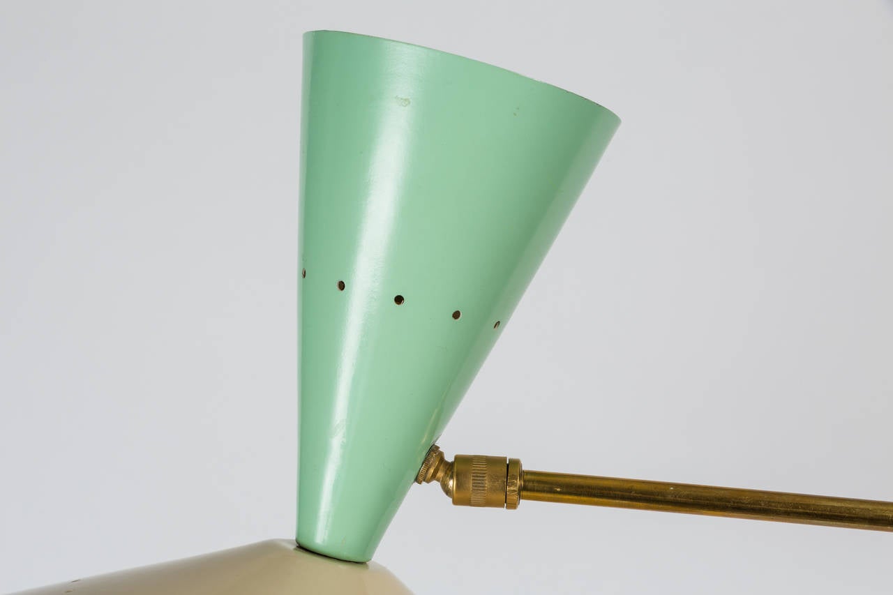Enameled Stilnovo Double-Cone Floor Lamp