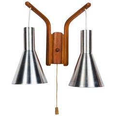 Danish Modern Double-Cone Wall Light