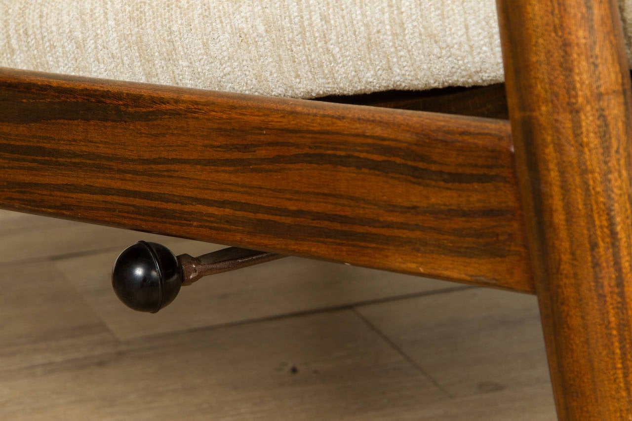 Mid-20th Century Danish Modern Recliner and Ottoman by IB-Kofod Larsen