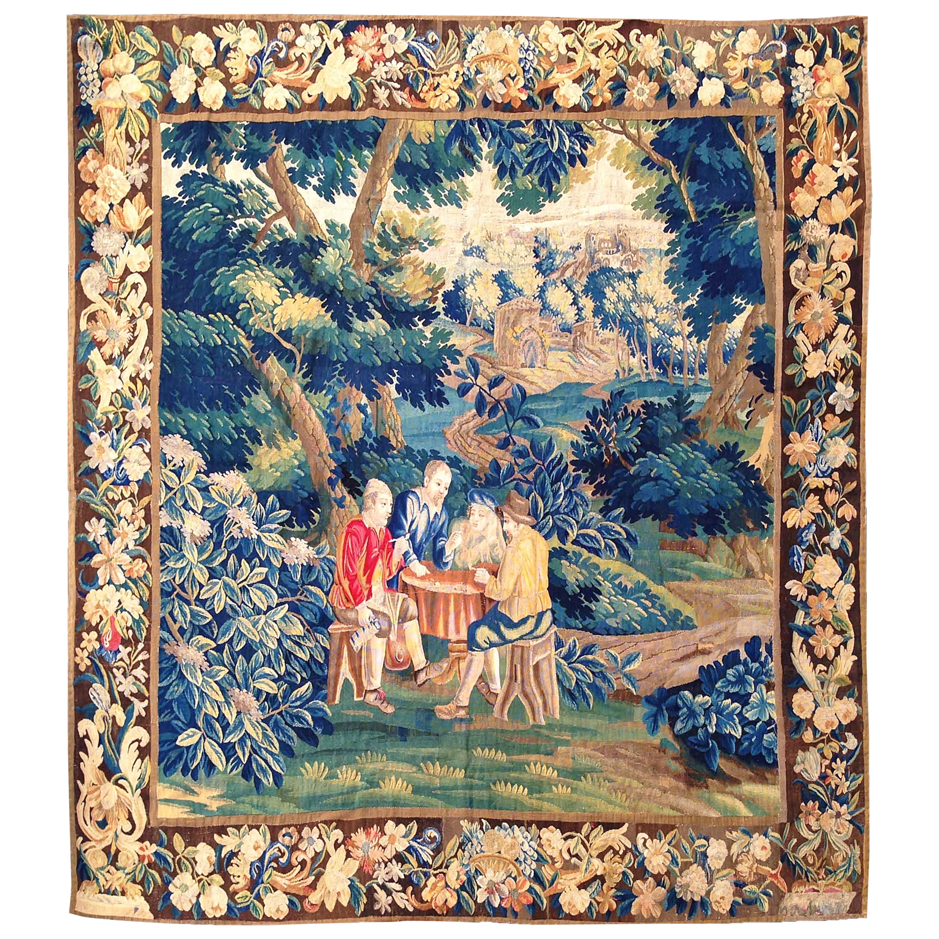 "The Man with the Pipe" Tapestry Panel from The Royal Manufactory Lille For Sale