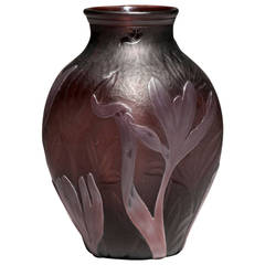 Daum Nancy, Art Nouveau Vase, Signed, 1895