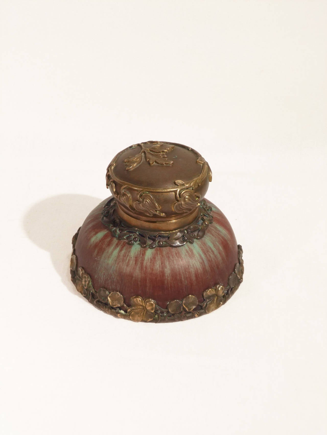 Eugene Baudin
An Art Nouveau Ceramic Inkwell
Bronze mount decorated with flowers
Signed