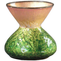 Vase « Artist Fleuri » de Feuillatre, style Art nouveau, signé