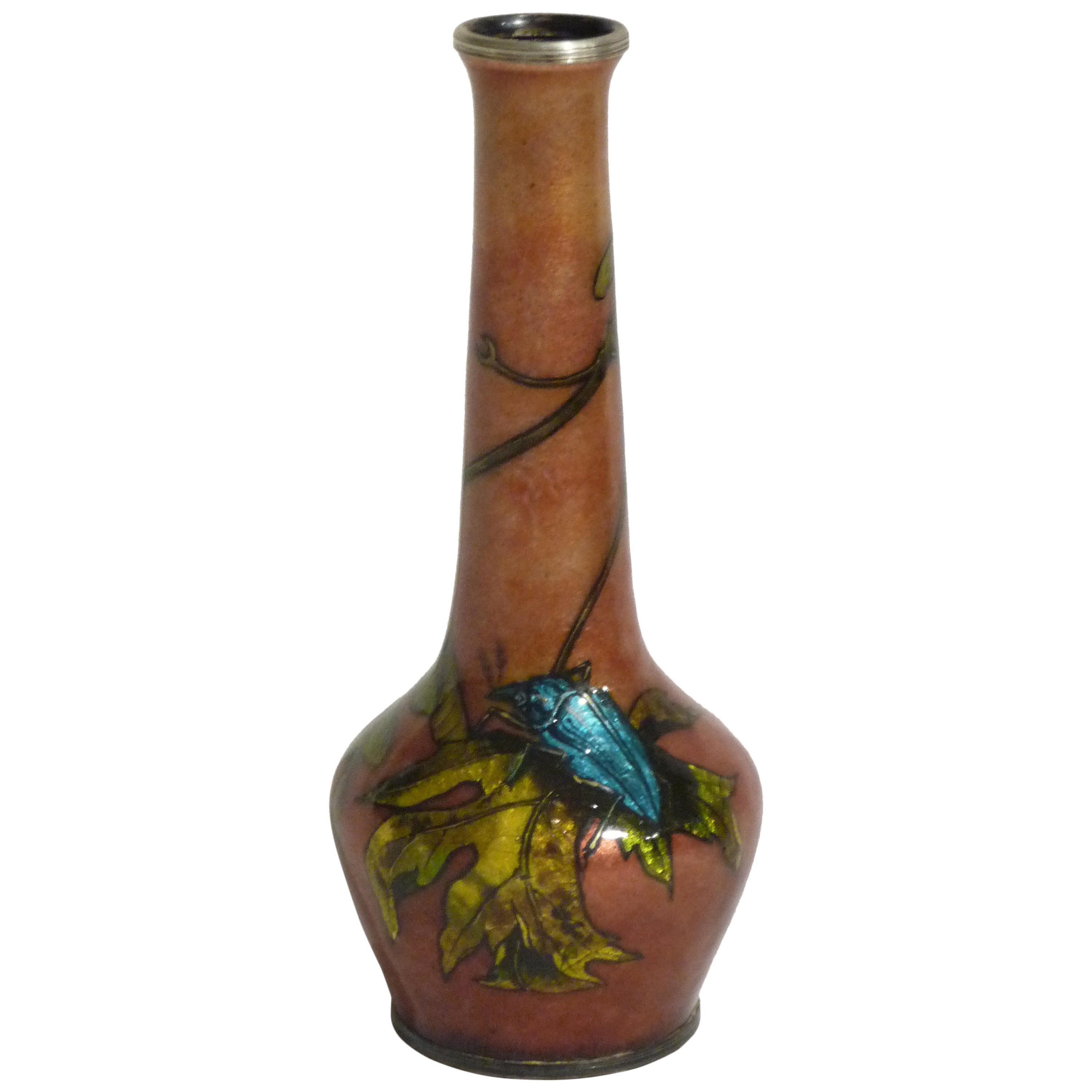 Paul Bonnaud Art Nouveau Vase, Signed, 1906 For Sale