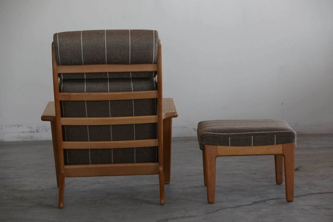 Hans J. Wegner High Back Chair and Ottoman Model GE290 2