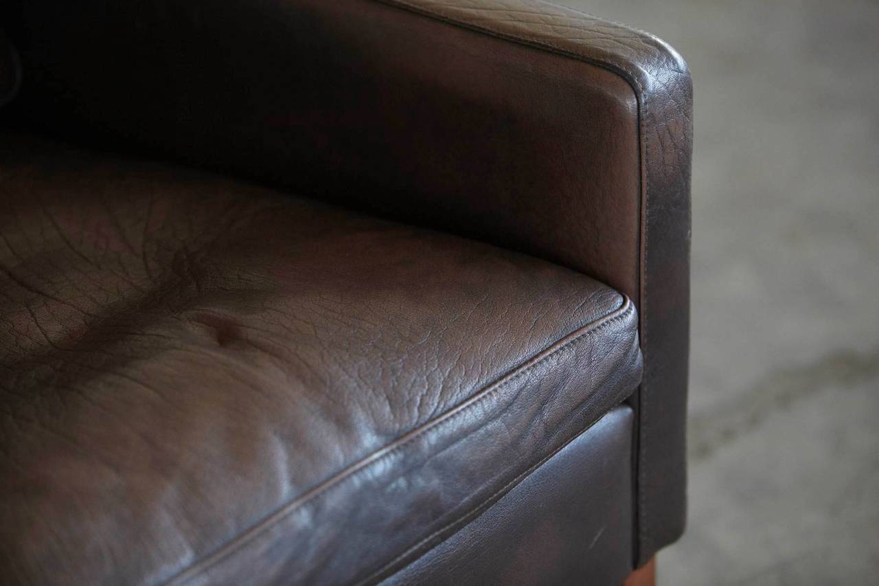 Classic Børge Mogensen Style Leather Wingback Chair 1