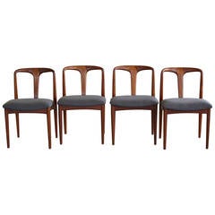 Set of Four Johannes Andersen "Juliane" Solid Teak Dining Chairs