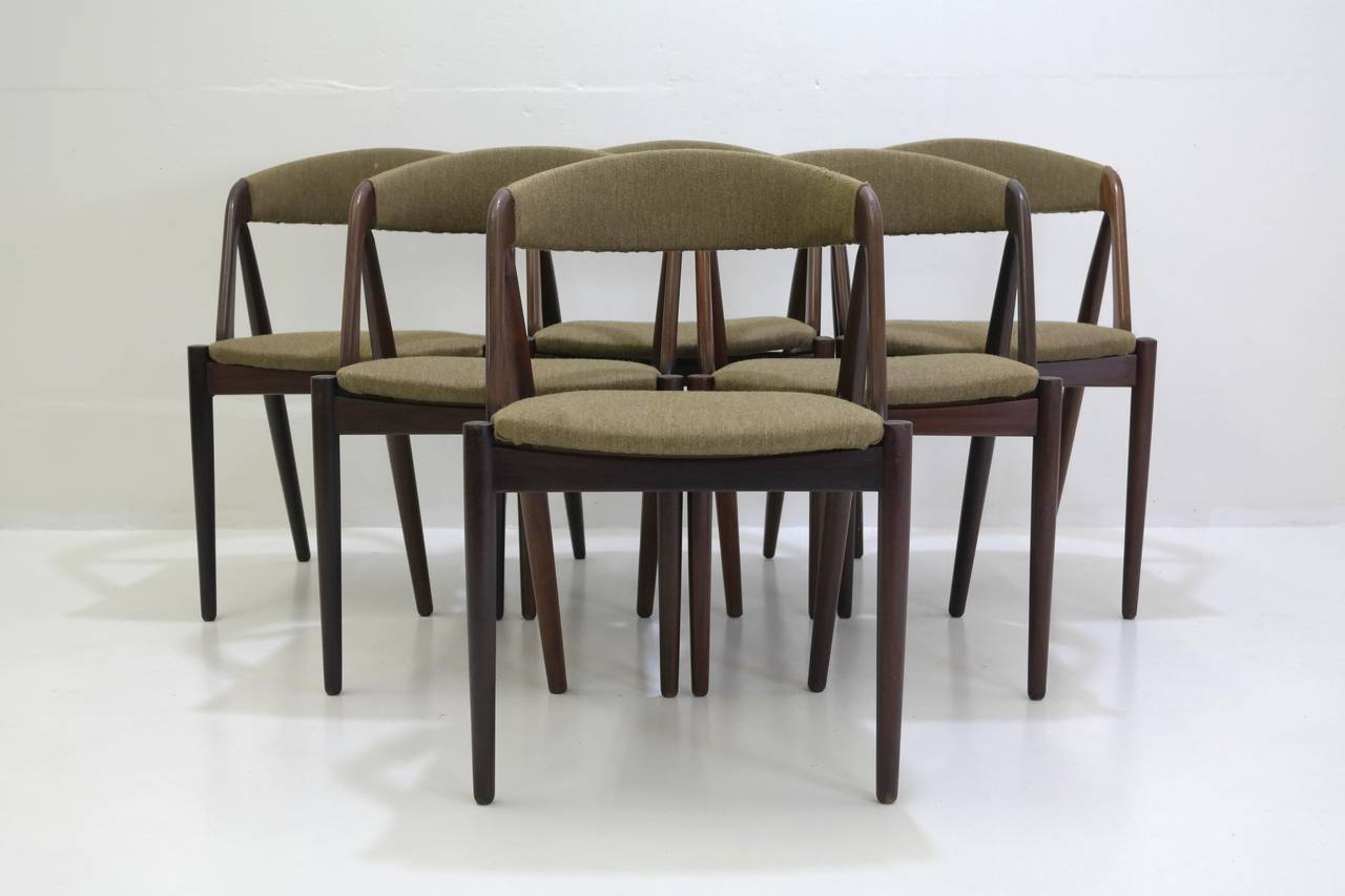 Set of Ten Classic Kai Kristiansen Teak Dining Chairs Model 31 2
