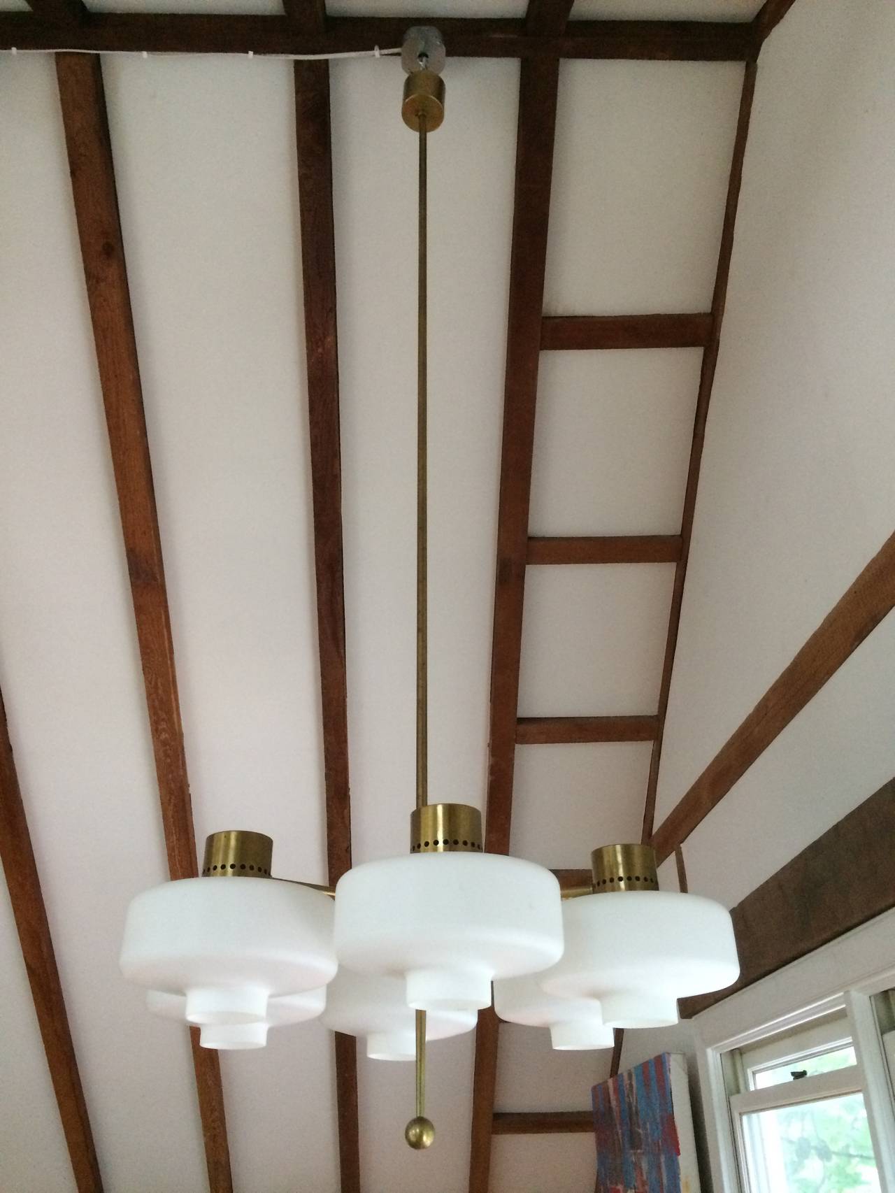 Mid-Century Modern Pair of Large Mid-Century Swedish Chandeliers For Sale
