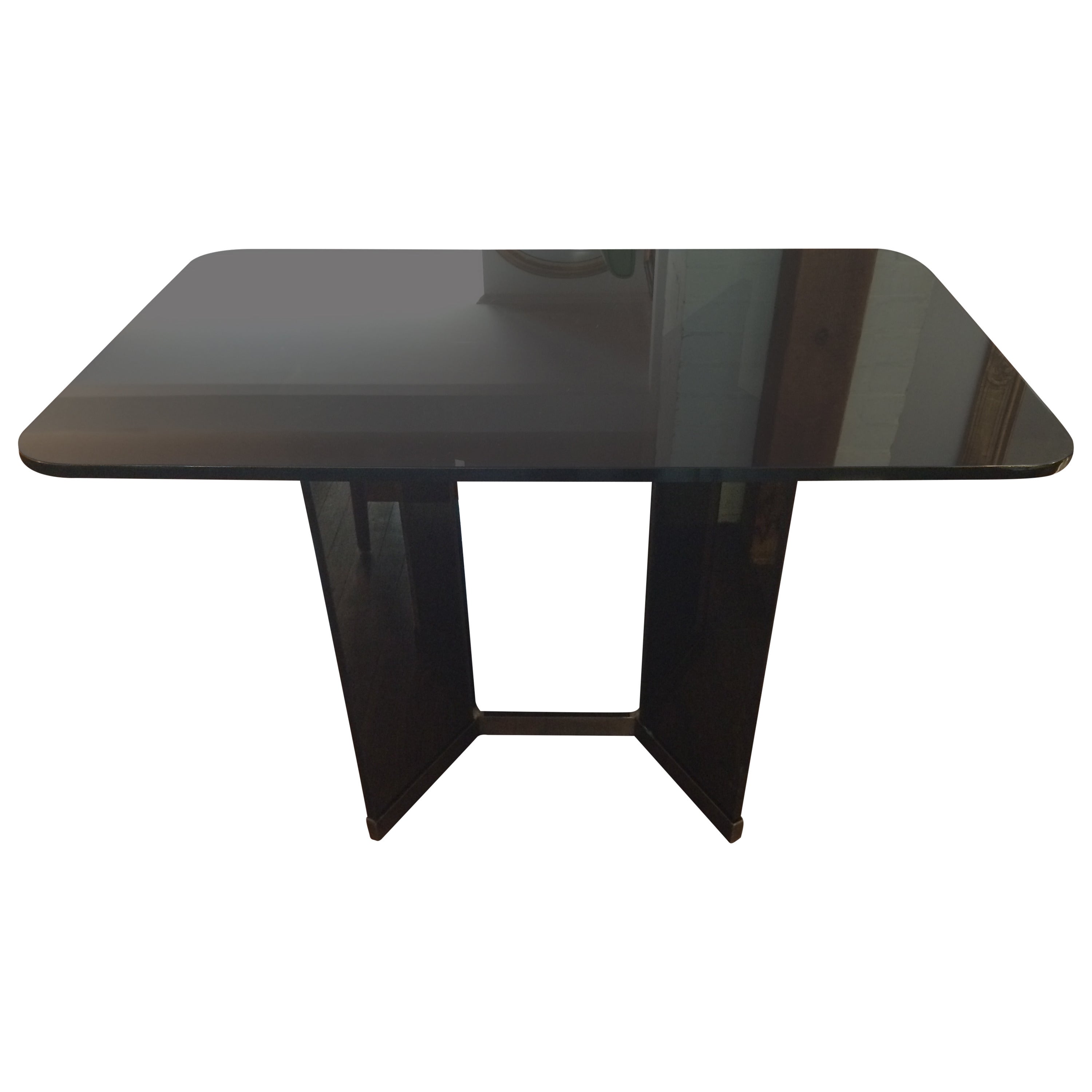 Smoked Glass and Brass Dining or Center Table