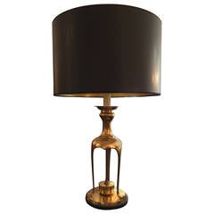 Single Large Solid Brass Table Lamp