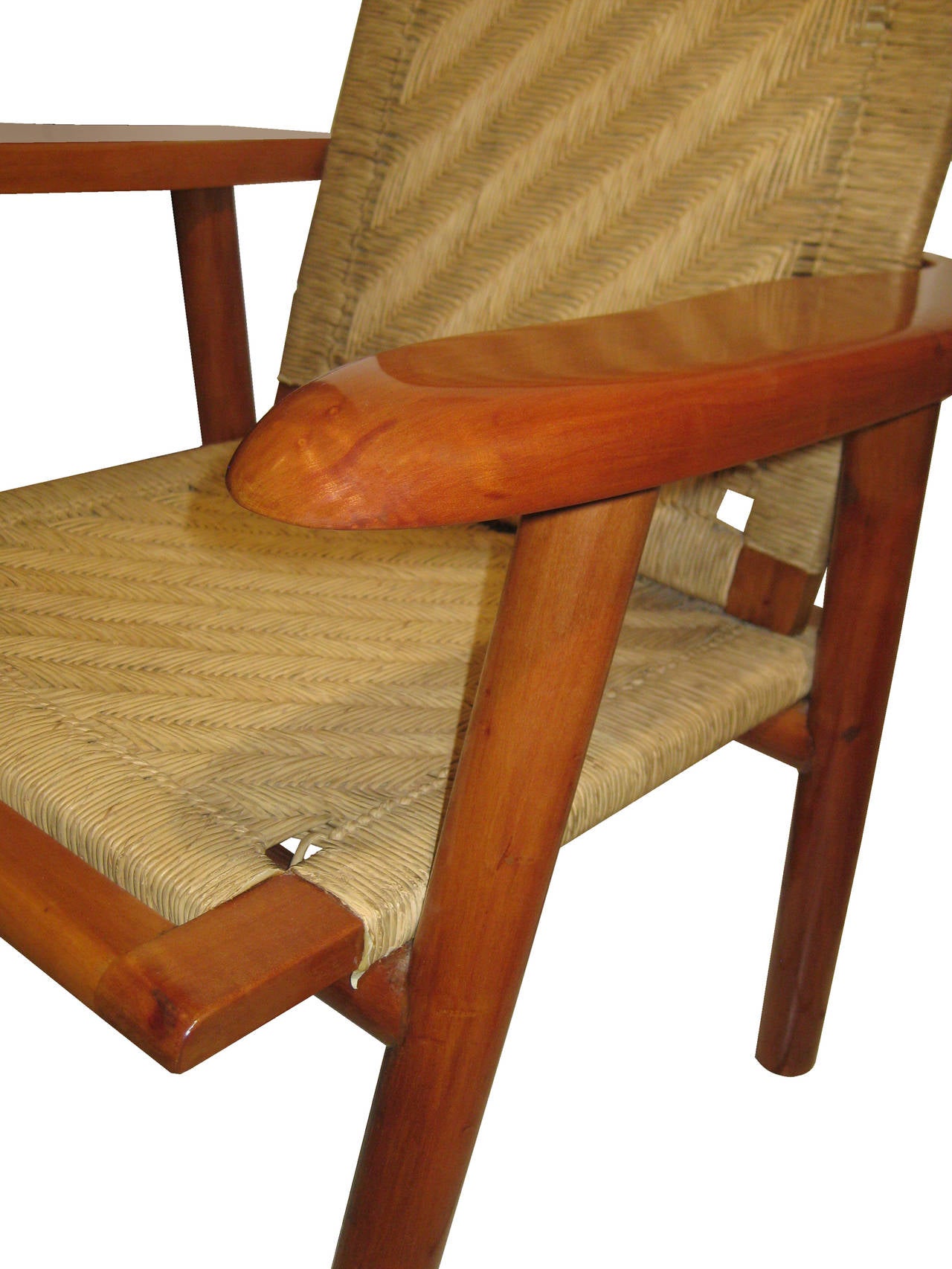 Midcentury Palm and Tropical Wood Deck Chair from the Acapulco Yacht Club In Excellent Condition In Mexico City, Cuauhtemoc