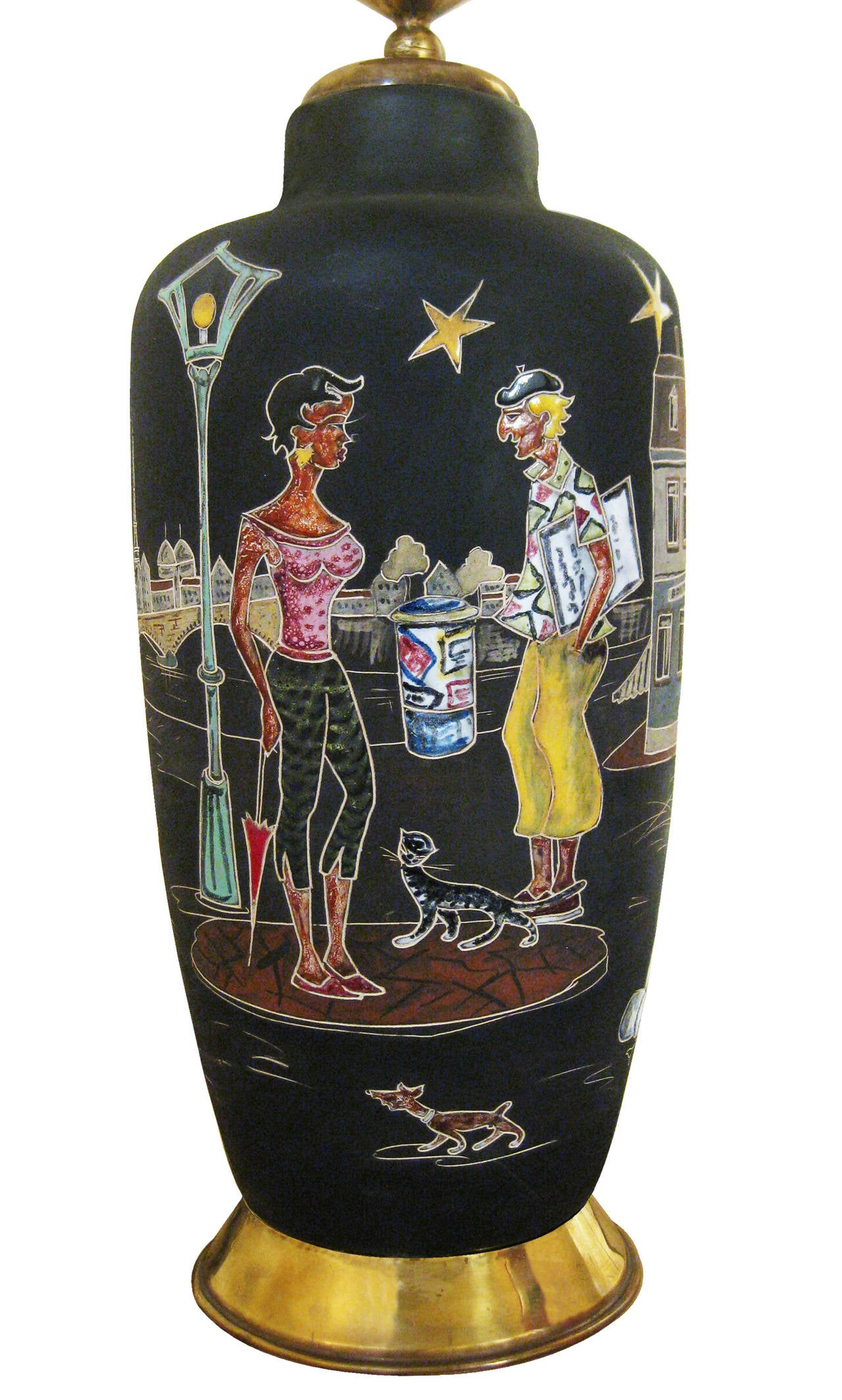 German Mid-Century Ceramic Lamps, Montmartre Edition For Sale