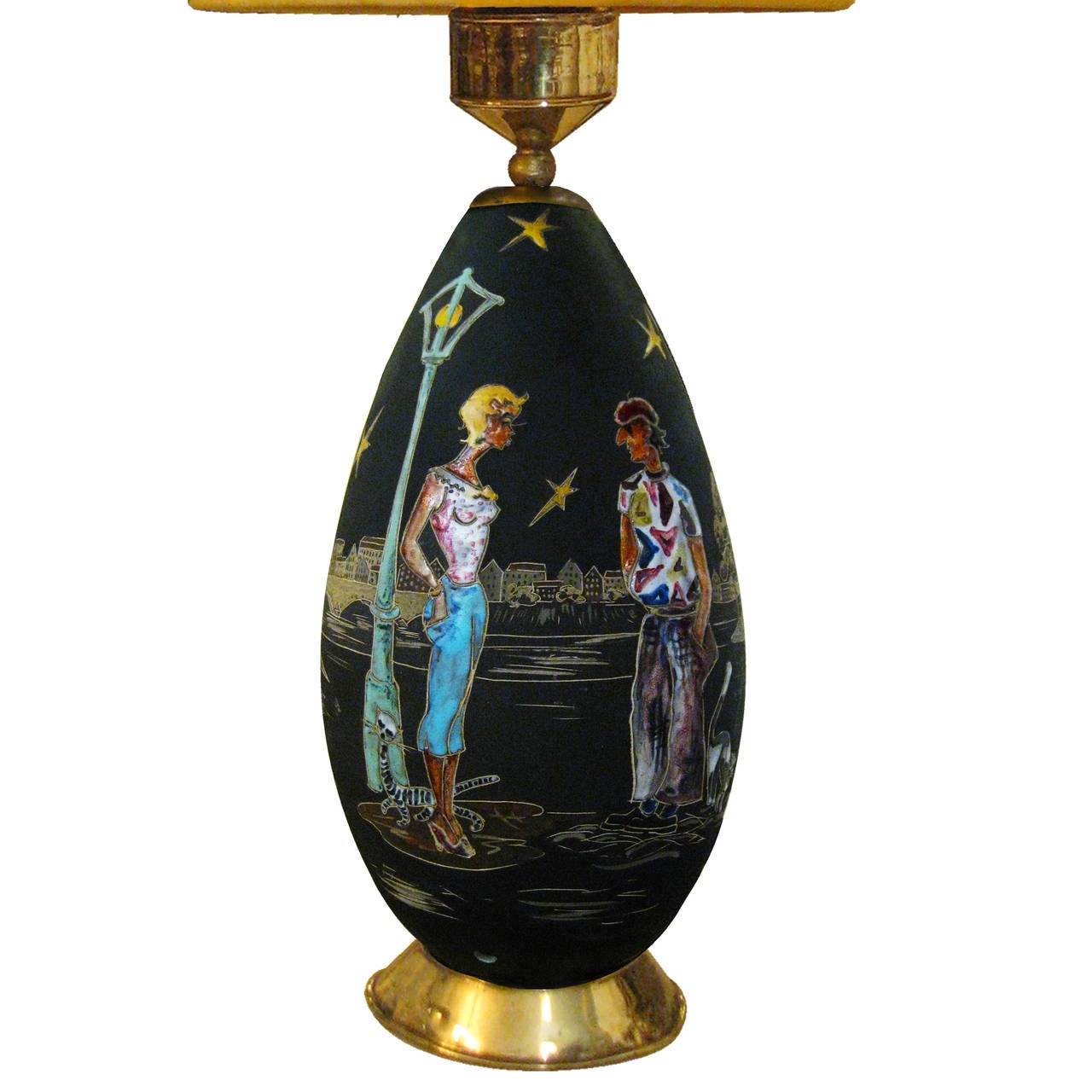 Glazed Mid-Century Ceramic Lamps, Montmartre Edition For Sale