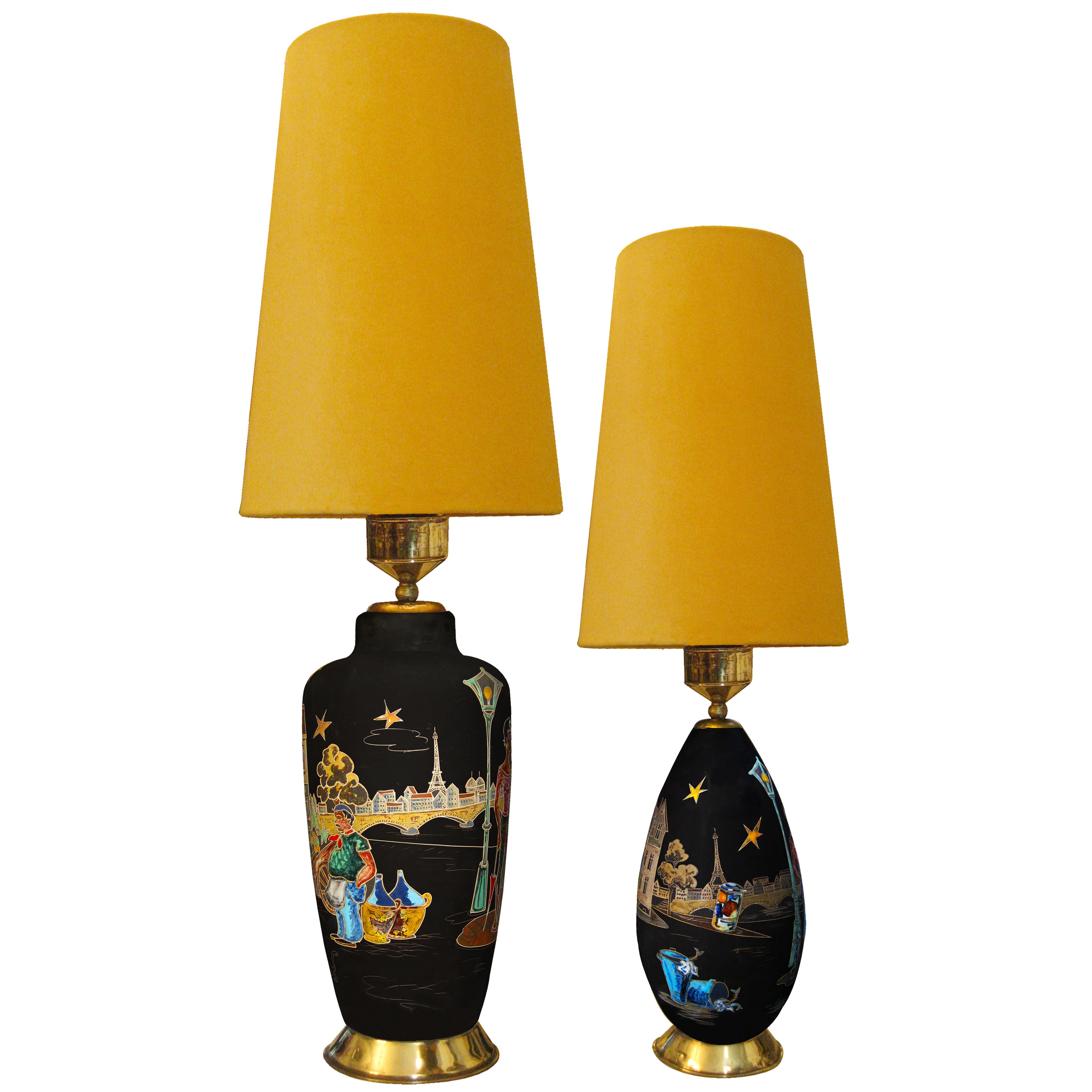 Mid-Century Ceramic Lamps, Montmartre Edition For Sale