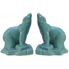 Art Deco Bear Bookends by the French Sculptor Fontanelle