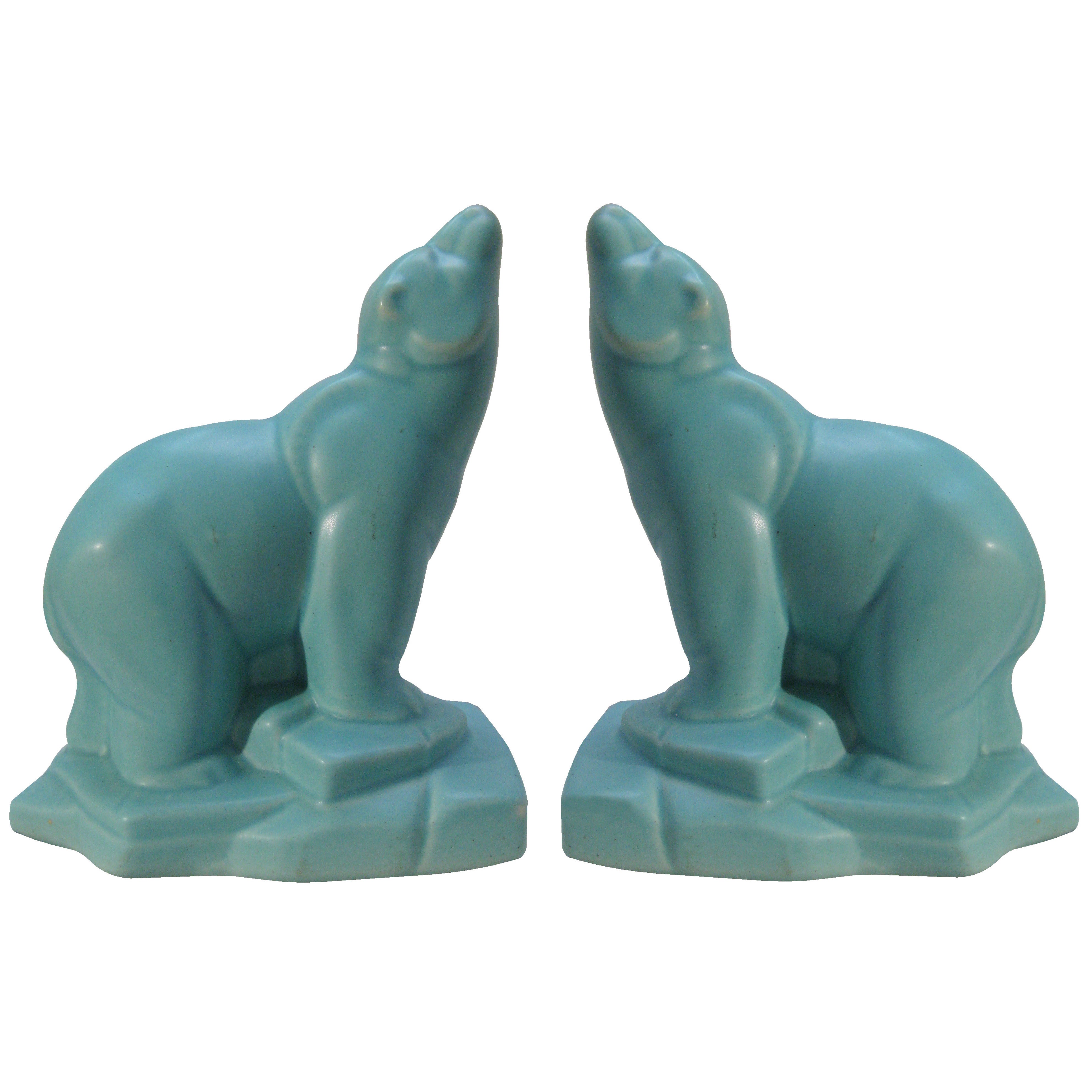 Art Deco Bear Bookends by the French Sculptor Fontanelle