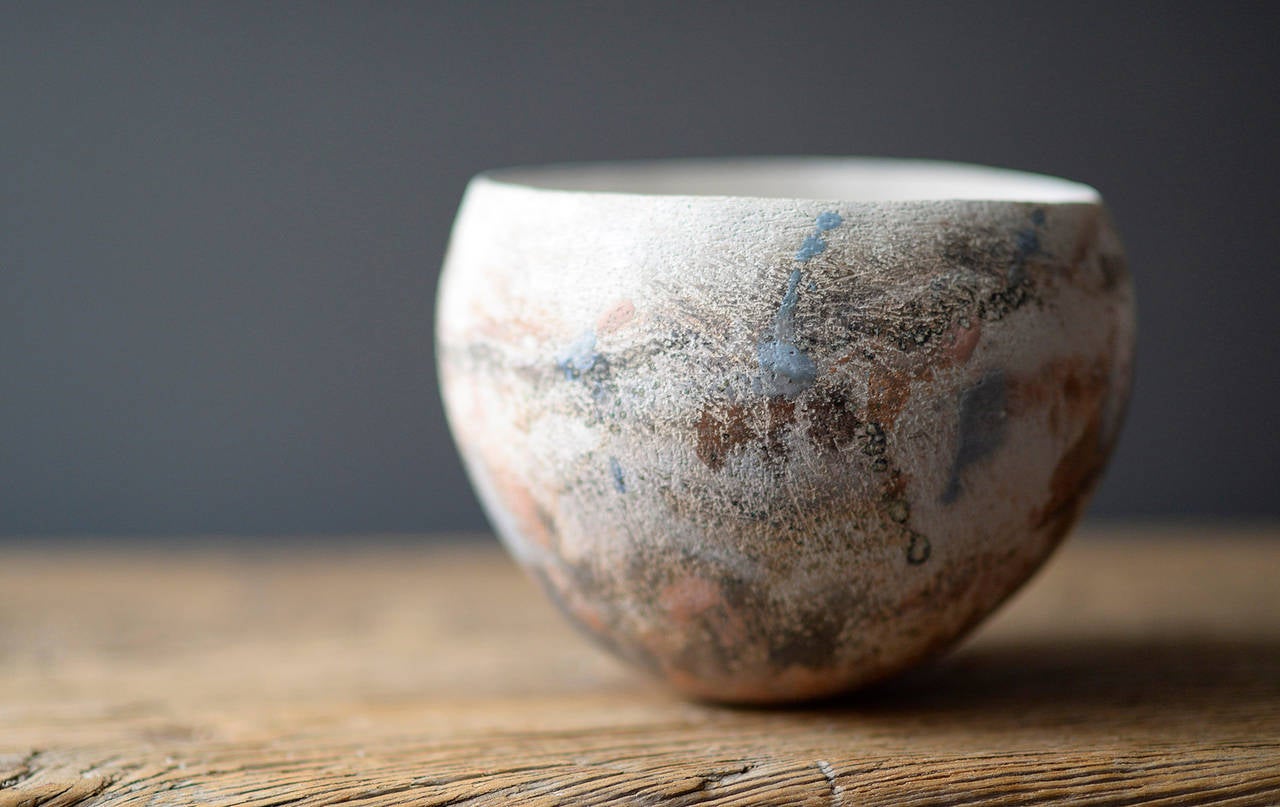 Blotched White Bowl by Elspeth Owen