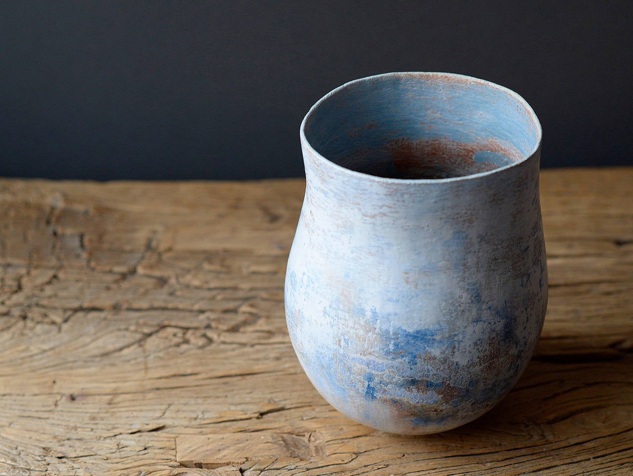 Organic Modern Blue Jar by Elspeth Owen For Sale