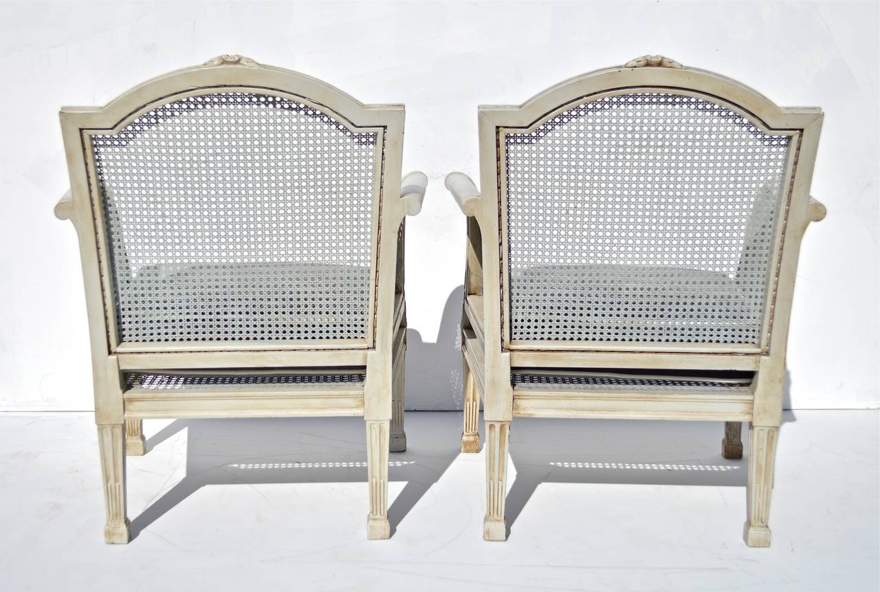 20th Century Caned Lounge Chairs by A.H. Davenport