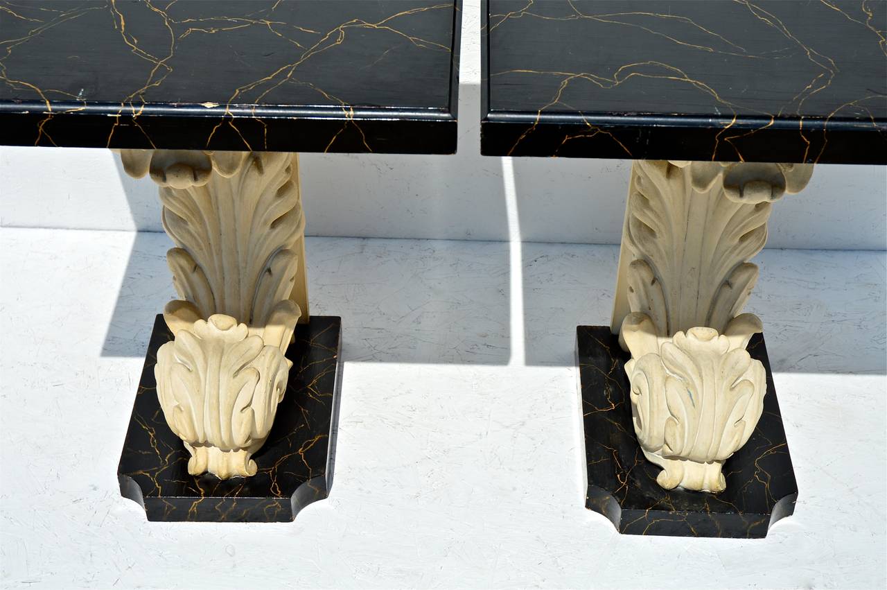 Cast Architectural End Tables in the Manner of Grosfeld House
