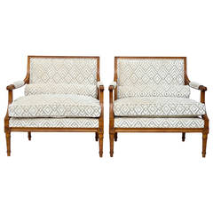 Vintage Pair of Louis XVI Marquise Chairs