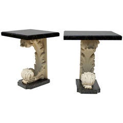 Vintage Architectural End Tables in the Manner of Grosfeld House