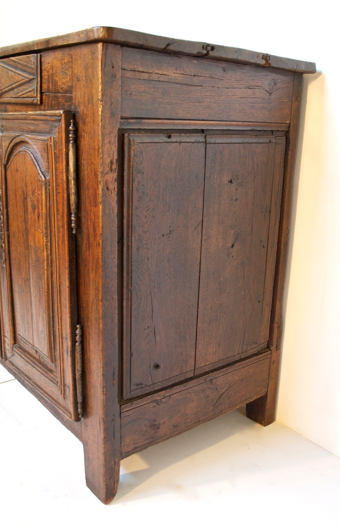 Wood 17th Century French Buffet of Oak For Sale