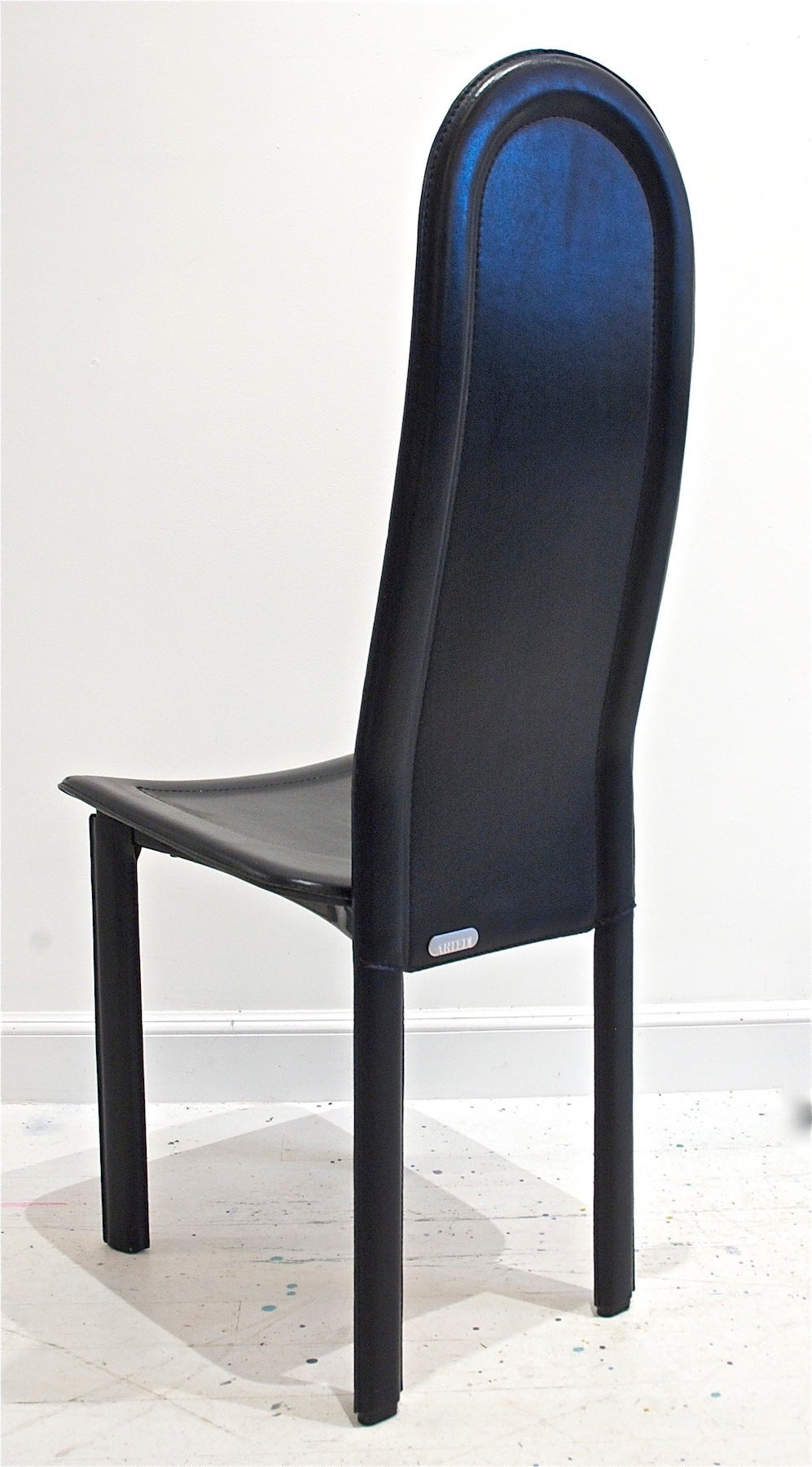 Italian Black Leather Dining Chairs by Artedi UK