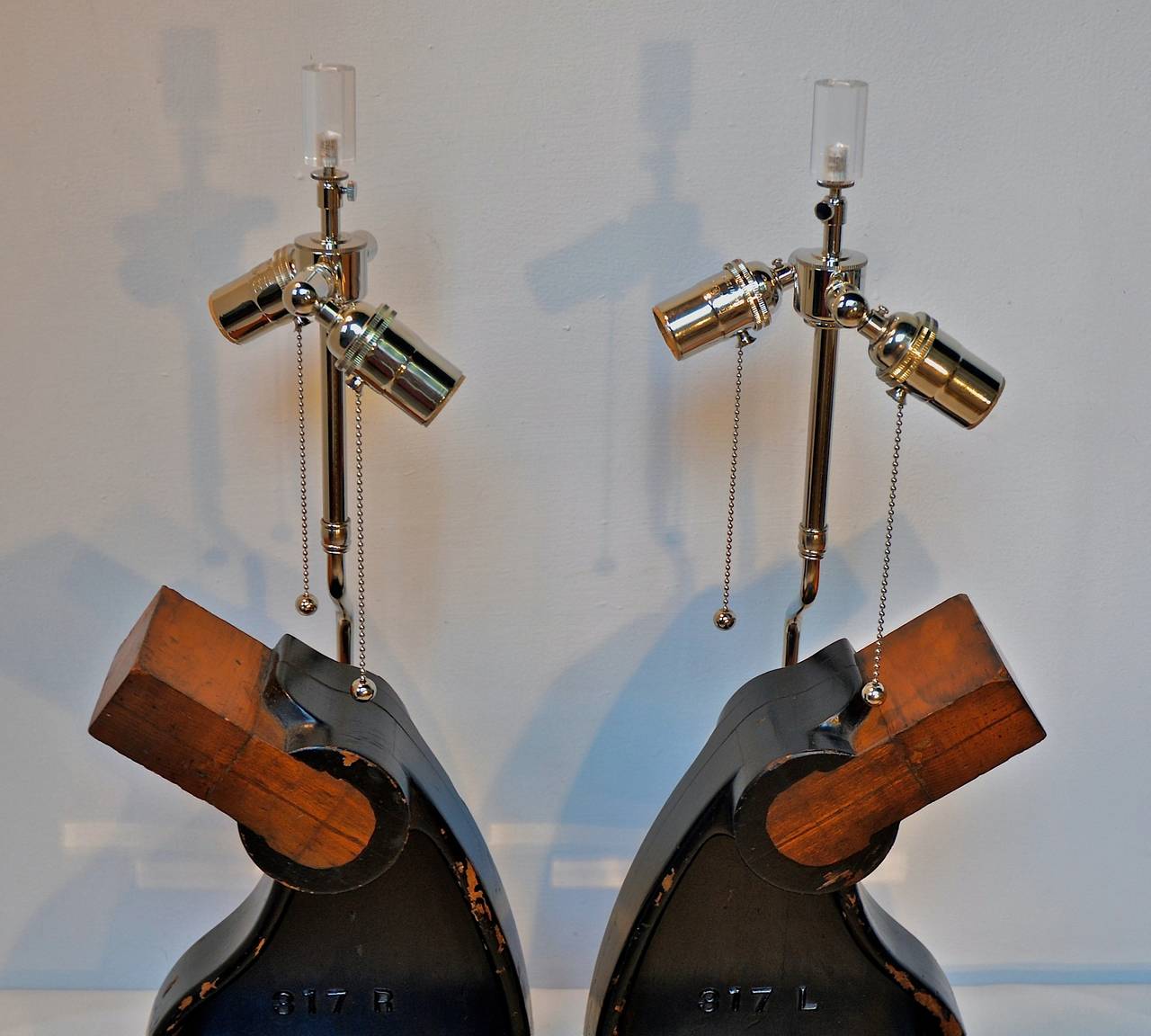 Contemporary Industrial Chic Lamp Pair For Sale
